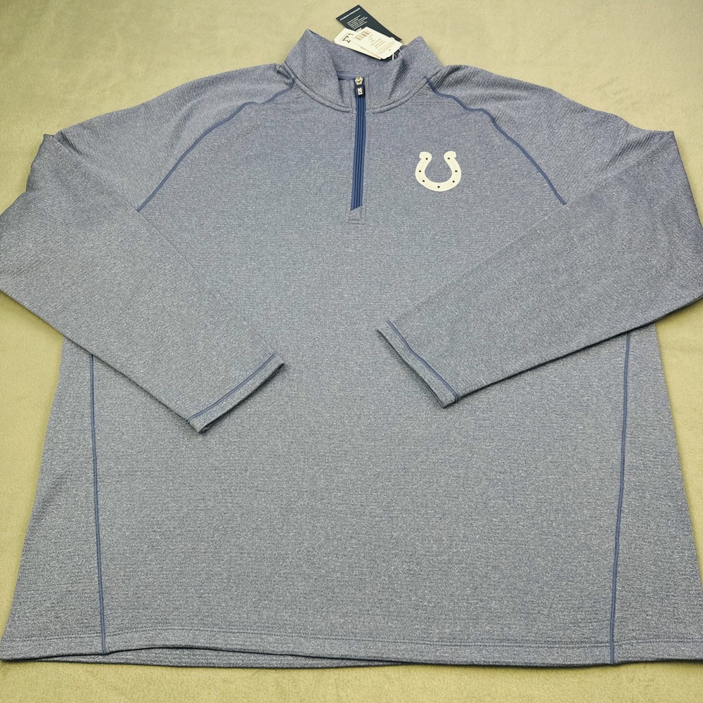 Indianapolis Colts Sweatshirt Mens 2XL Blue NFL Football Cutter & Buck 1/4 Zip